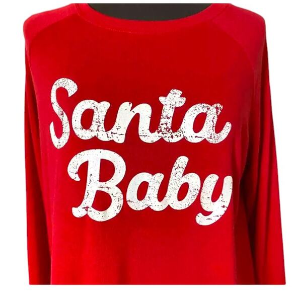 NWT Ingrid & Isabel Maternity Santa Baby Christmas Long Sleeve Top  Size XS - Picture 3 of 6